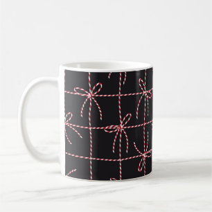 Taza De Café Borde de rosa rojo blanco, cinta de colores gemelo