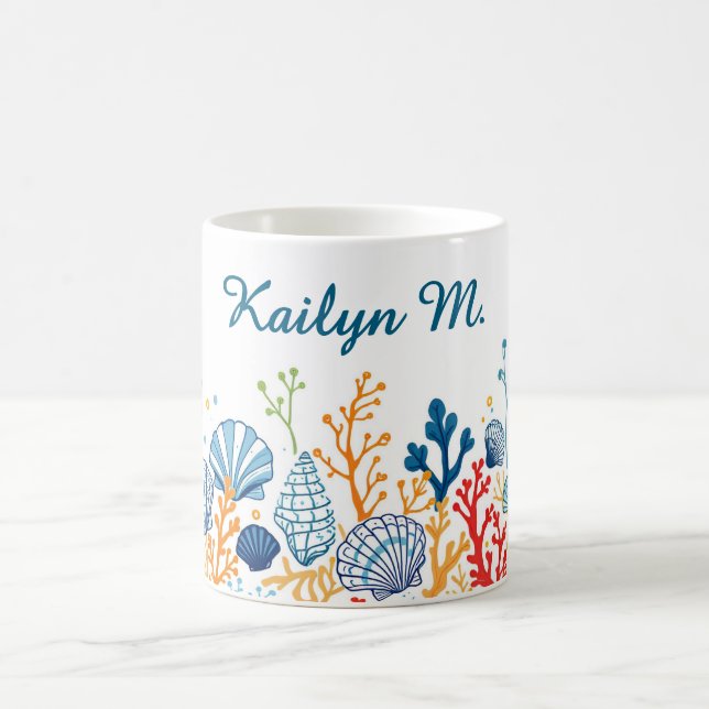 Taza De Café Borde de shell y coral (Centro)