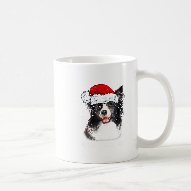 Taza De Café Border Collie Dog Santa Christmas Lights Xmas Boys (Derecha)