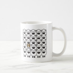 Taza De Café Border collie en las ovejas