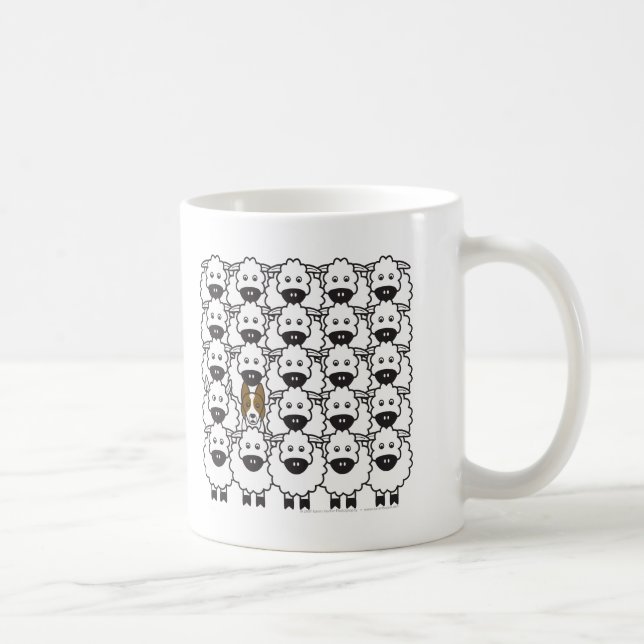 Taza De Café Border collie en las ovejas (Derecha)