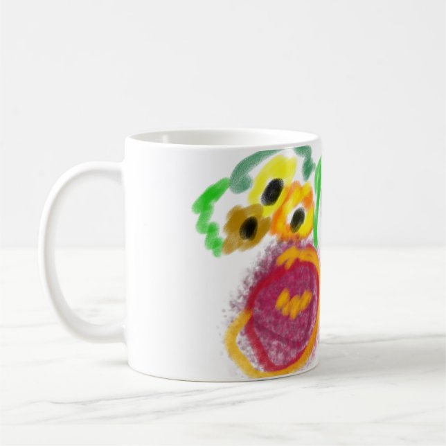Taza De Café Border Collie sunflowers  (Izquierda)