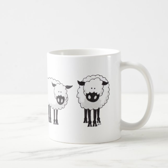 Taza De Café Border collie y sus ovejas (Derecha)