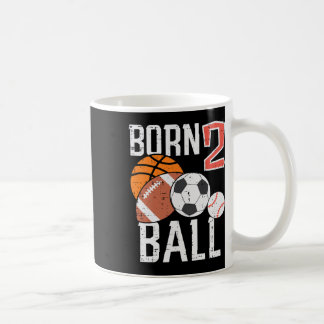 Taza De Café Born Basketball Football 2nd Birthday Toddler Boy 