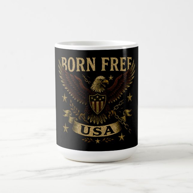Taza De Café Born Free USA – American Freedom Birth Pride (Centro)