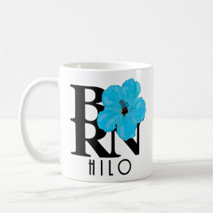 Taza De Café BORN Hilo Blue Hibiscus 11oz