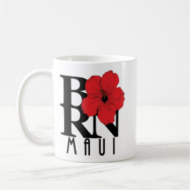 Taza De Café BORN Maui Red Hibiscus 11oz