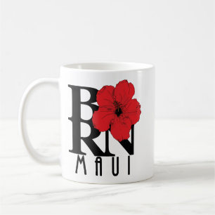 Taza De Café BORN Maui Red Hibiscus 11oz
