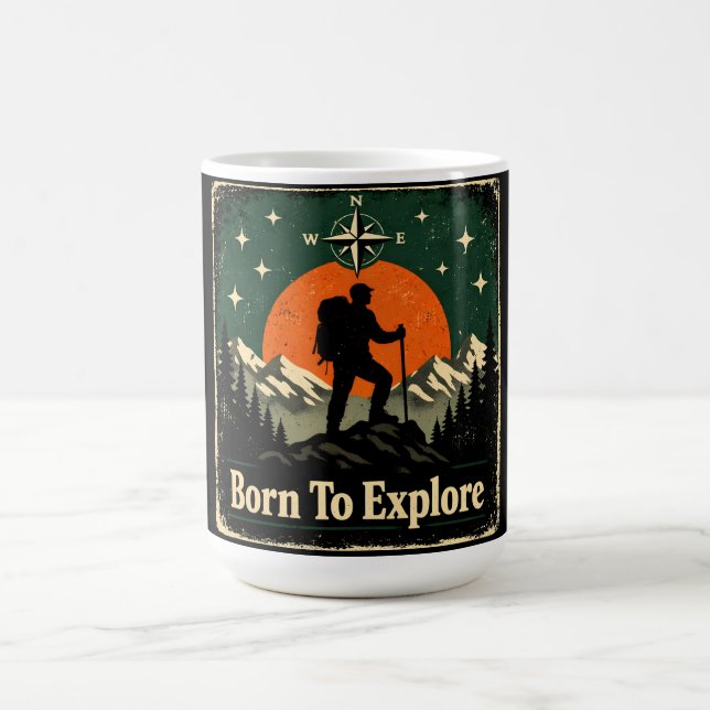 Taza De Café Born To Explore – Natural Explorer Wilderness (Centro)