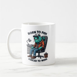 Taza De Café Born to Fish, Work Mug