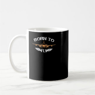 Taza De Café Born To Fly Tshirt Aviation Shirt Airplane Pilot