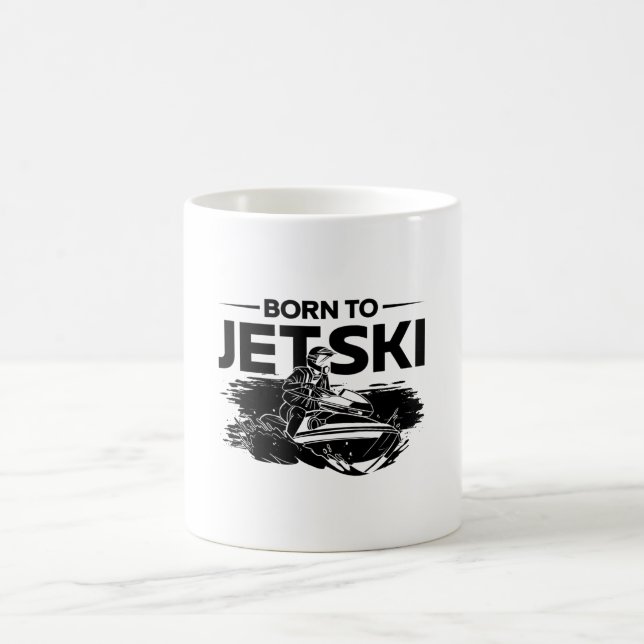Taza De Café Born To Jetski Water Sports Jet Ski Jet Skiing (Centro)