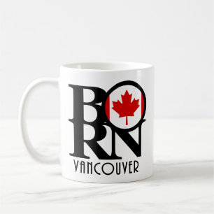 Taza De Café BORN Vancouver (Bandera Canadiense) 11oz