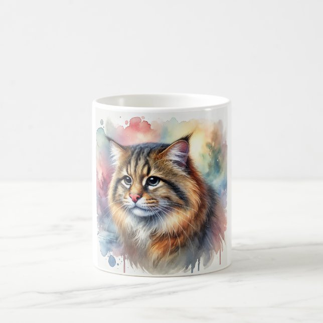 Taza De Café Bornean cat 220924AREF139 - Watercolor (Centro)