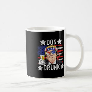 Taza De Café Borracho Patriótico Vintage 4 De Julio Bandera Div