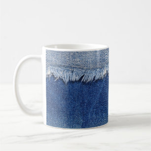 Taza De Café Borrado de Denim Jeans Fondo de tela