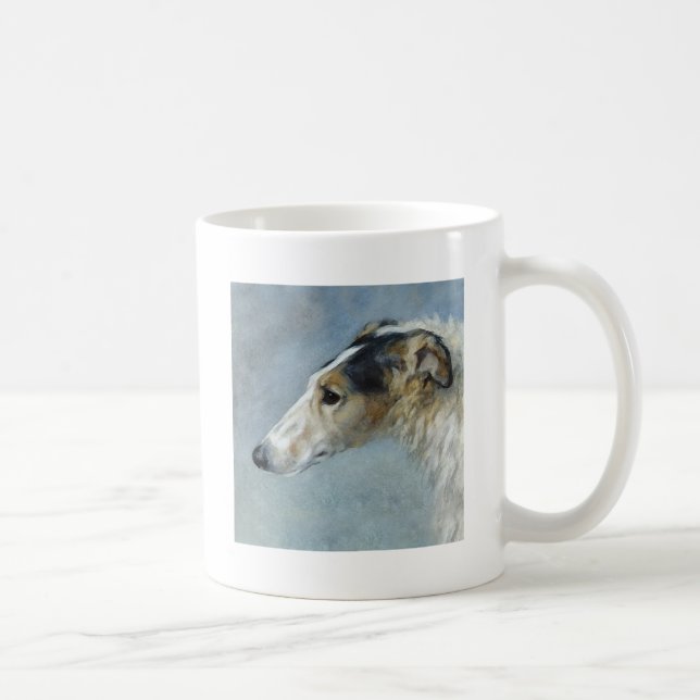 Taza De Café Borzoi de la acuarela (Derecha)