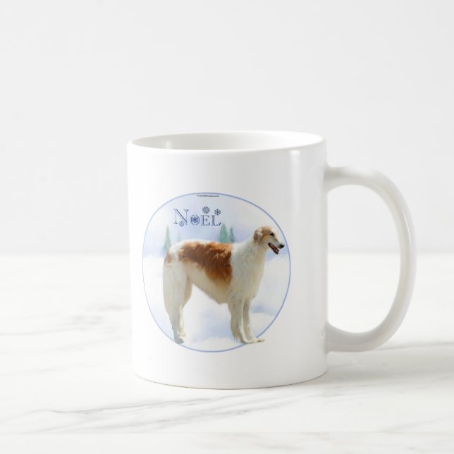 Taza De Café Borzoi Noel (Derecha)