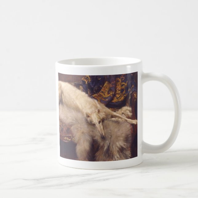 Taza De Café Borzoi Relajándose (Derecha)