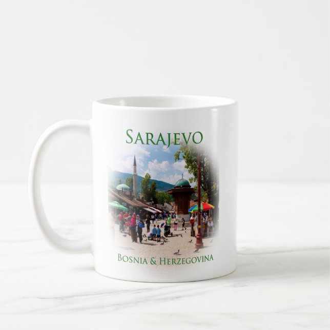 Taza De Café Bosnia y Herzegovina: Sarajevo y Mostar (Izquierda)