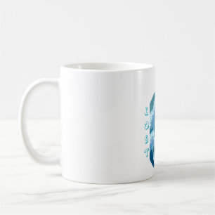 Taza De Café Bosque Azul Soñador – Ilustración de Naturaleza Es