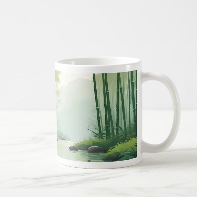 Taza De Café Bosque de Bambú con río (Derecha)