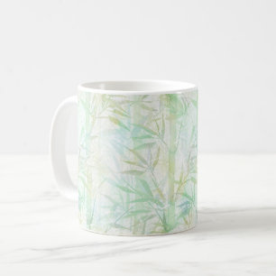 Taza De Café Bosque de bambú en la niebla.