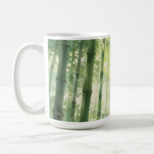 Taza De Café Bosque de Bambú Sereno Resplandor de Niebla