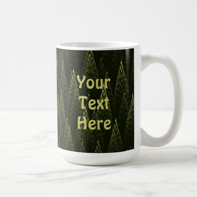 Taza De Café Bosque de Conifer Fractal (Derecha)