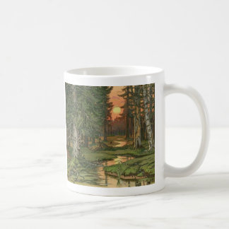 Taza De Café "Bosque de hadas en la puesta del sol" por Ivan