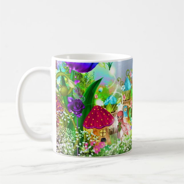 Taza De Café Bosque de hadas encantado mágico (Izquierda)