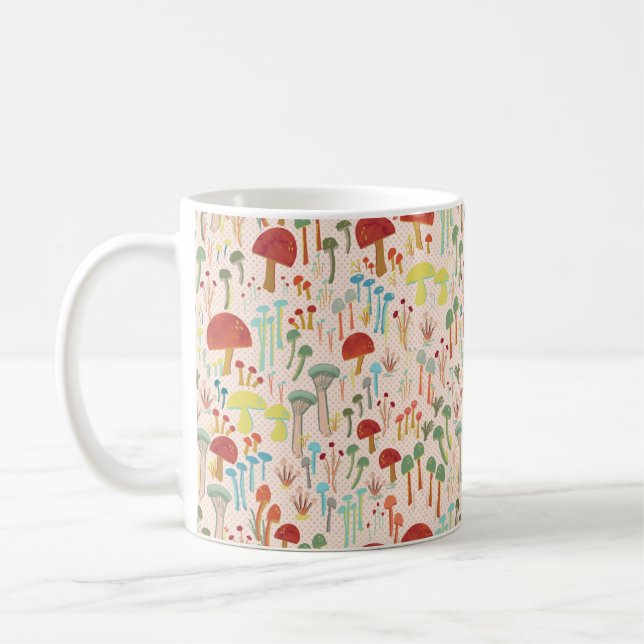 Taza De Café Bosque de hongos beige (Izquierda)