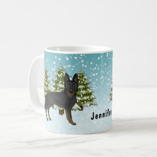 Taza De Café Bosque de Invierno Bi-Black Alemán Shepherd con no
