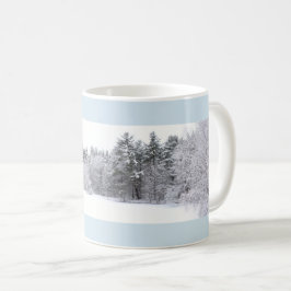 Taza De Café Bosque de invierno helado y panorama de estanques