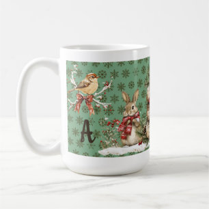 Taza De Café Bosque de invierno inicial personalizado