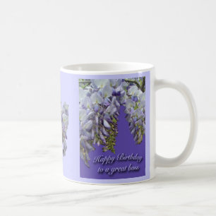 Taza De Café Bosque de la Wisteria Púrpura Feliz Cumpleaños Mug