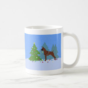 Taza De Café Bosque de Navidades Boxer