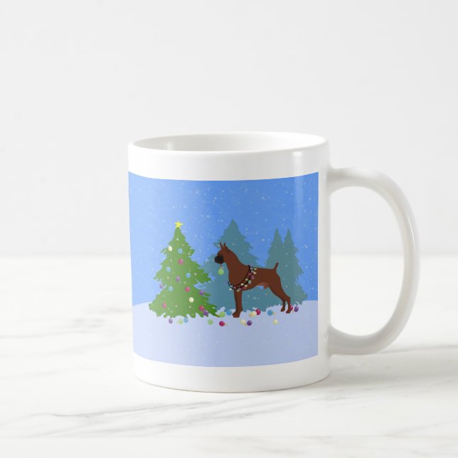 Taza De Café Bosque de Navidades Boxer (Derecha)