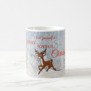 Taza De Café Bosque de nieve con Navidades de venados