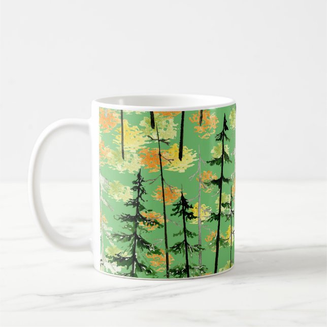 Taza De Café Bosque de Otoño: Belleza Natural sin Marea (Izquierda)