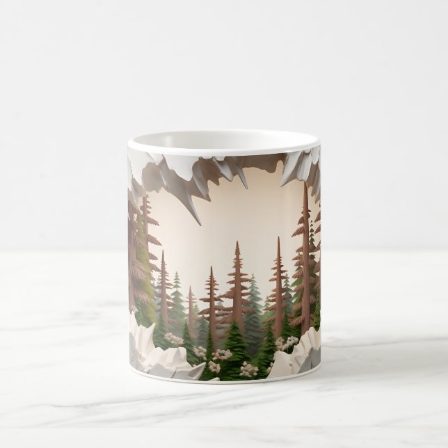 Taza De Café Bosque de secuoya 3D (Centro)