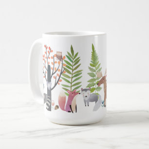 Taza De Café Bosque del verdor de los árboles de los animales