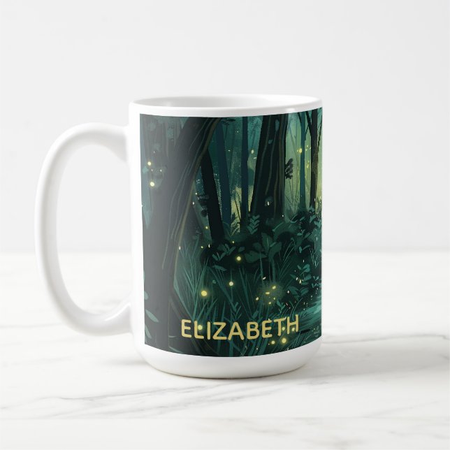 Taza De Café Bosque Fairy Light personalizado (Izquierda)