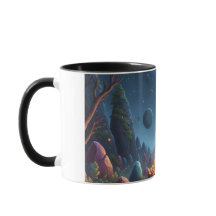 Taza de café Bosque Mágico de Fogata Cósmica