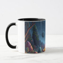 Taza de café Bosque Mágico de Fogata Cósmica