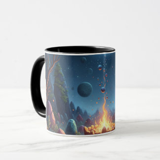Taza de café Bosque Mágico de Fogata Cósmica