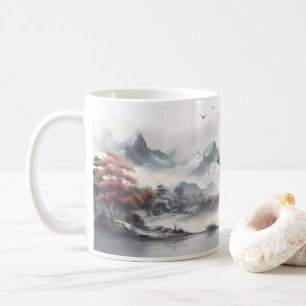 Taza De Café Bosque, Montaña, Río