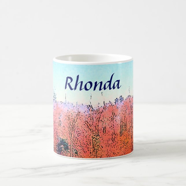 Taza De Café Bosque naranja encantador (Centro)