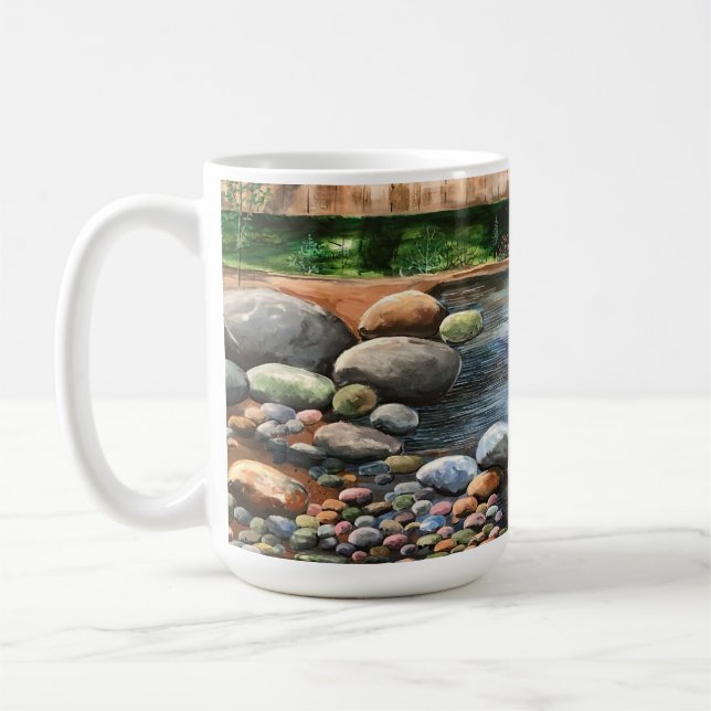 Taza De Café Bosque pintado a mano con Brook (Izquierda)