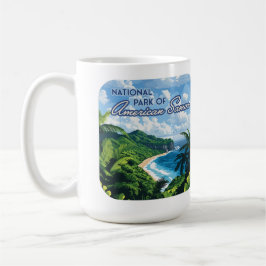 Taza De Café Bosque pluvial de la playa de Samoa Americana